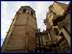 
Valencia Cathedral, Catedral de Santa Maria. This gothic cathedral was built in the 13th-15-the century above a mosque that in turn formerly was a visigoth church.